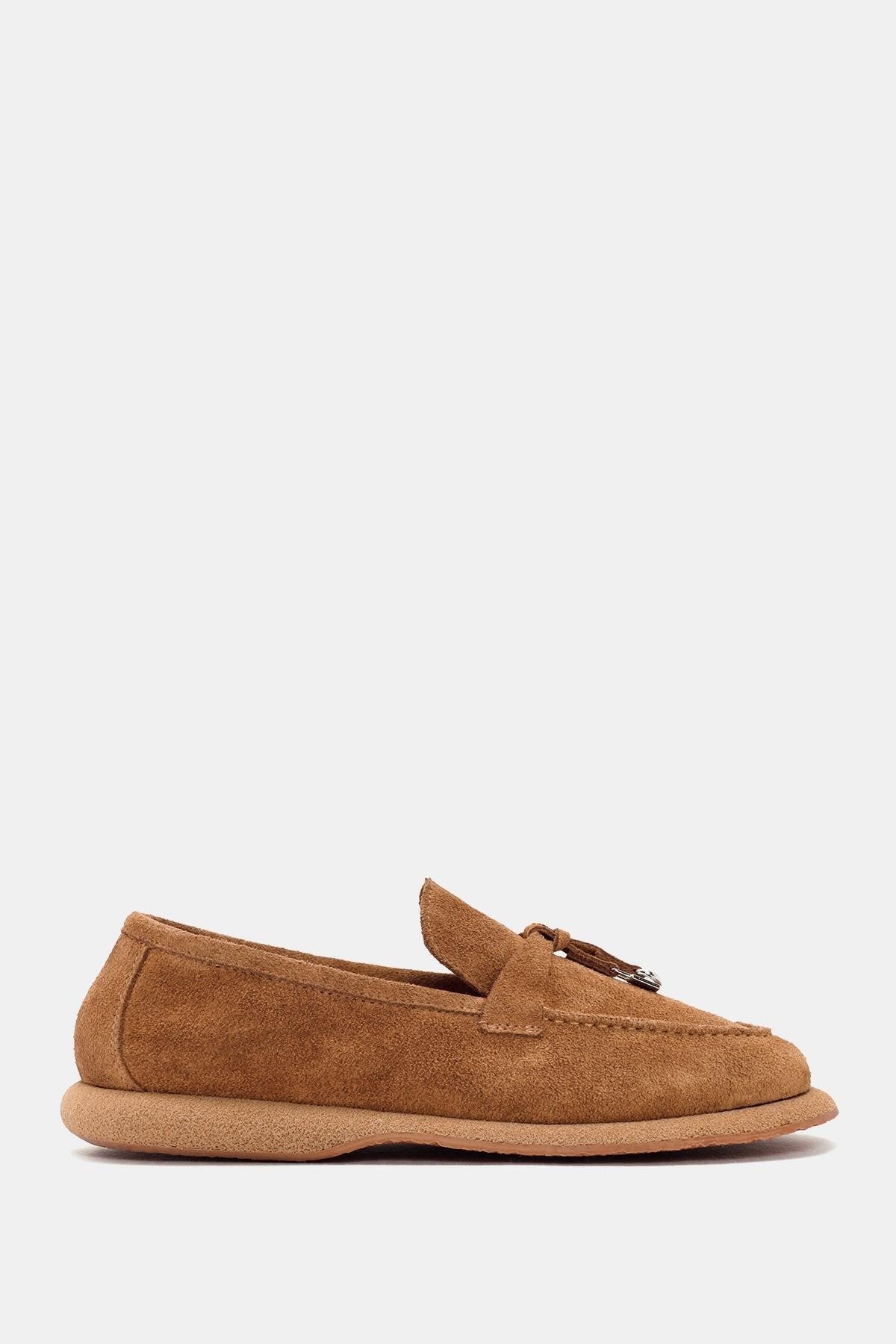 Aden Kadın Camel Gerçek Süet Deri Loafer