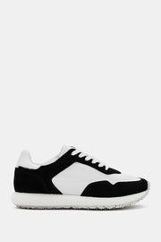 Jones Kadın Siyah Beyaz Gerçek Süet Deri Sneaker