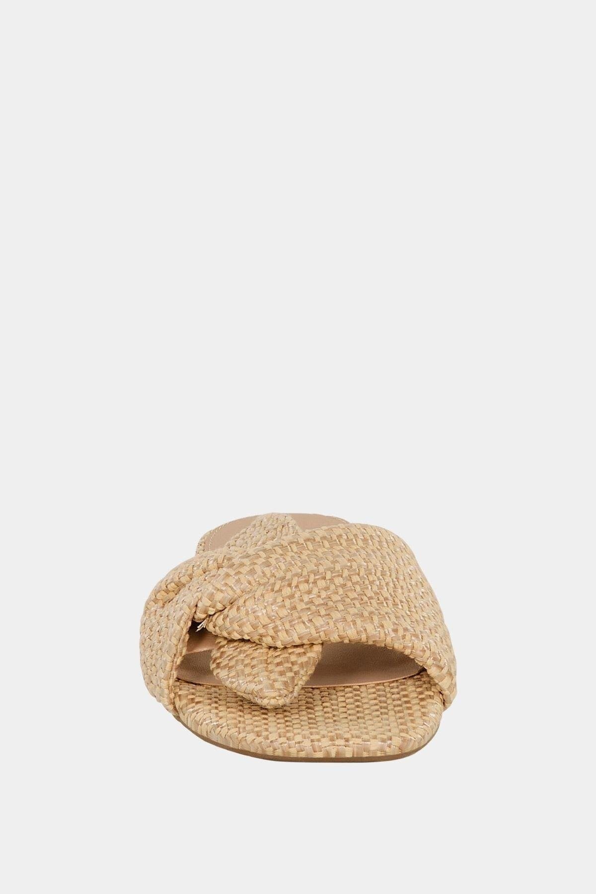 The Halie Bow Kadın Naturel Fiyonklu Terlik