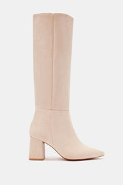 Lopez Kadın Bej Sivri Burun Kalın Topuklu Çizme