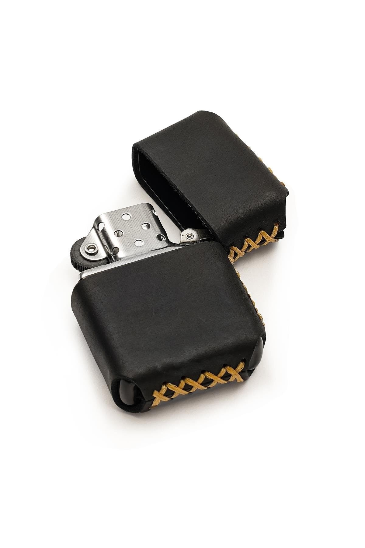 Hakiki %100 Deri El Yapımı Marka Uyumlu Çakmak Kılıfı ve Çakmak (Gazsız Gönderim)