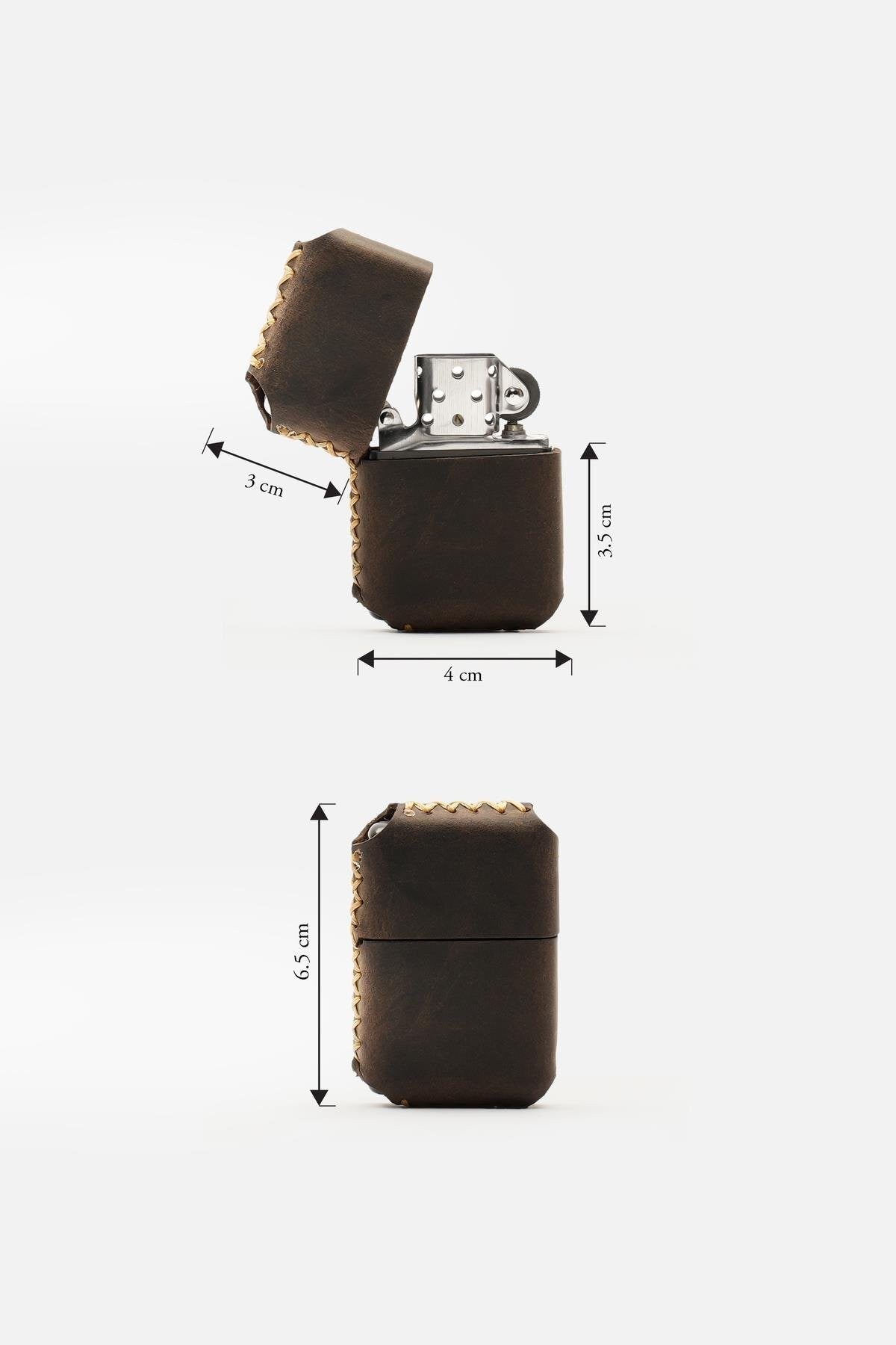 Hakiki %100 Deri El Yapımı Marka Uyumlu Çakmak Kılıfı ve Çakmak (Gazsız Gönderim)