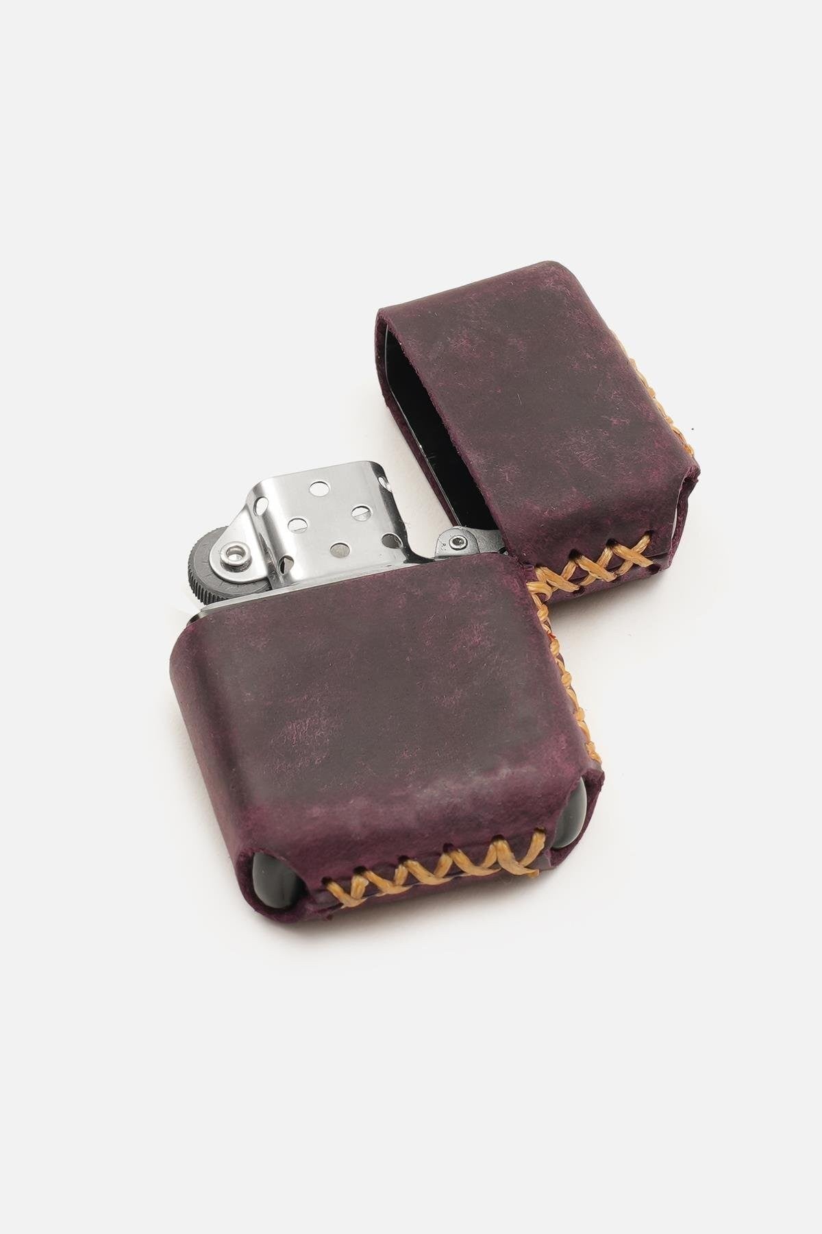 Hakiki %100 Deri El Yapımı Marka Uyumlu Çakmak Kılıfı ve Çakmak (Gazsız Gönderim)