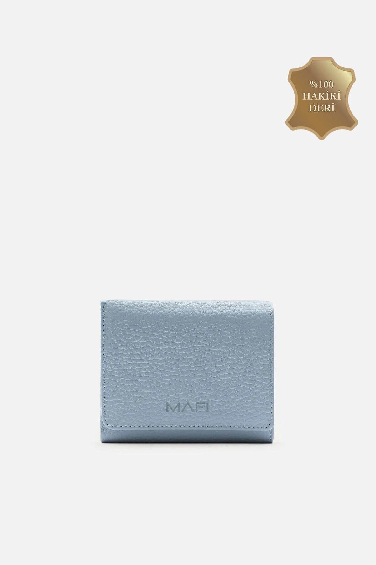 %100 Gerçek Deri Magnetic Hakiki Deri Buz Mavi Mıknatıslı Unisex Cüzdan – Zarif ve Güvenli Tasa