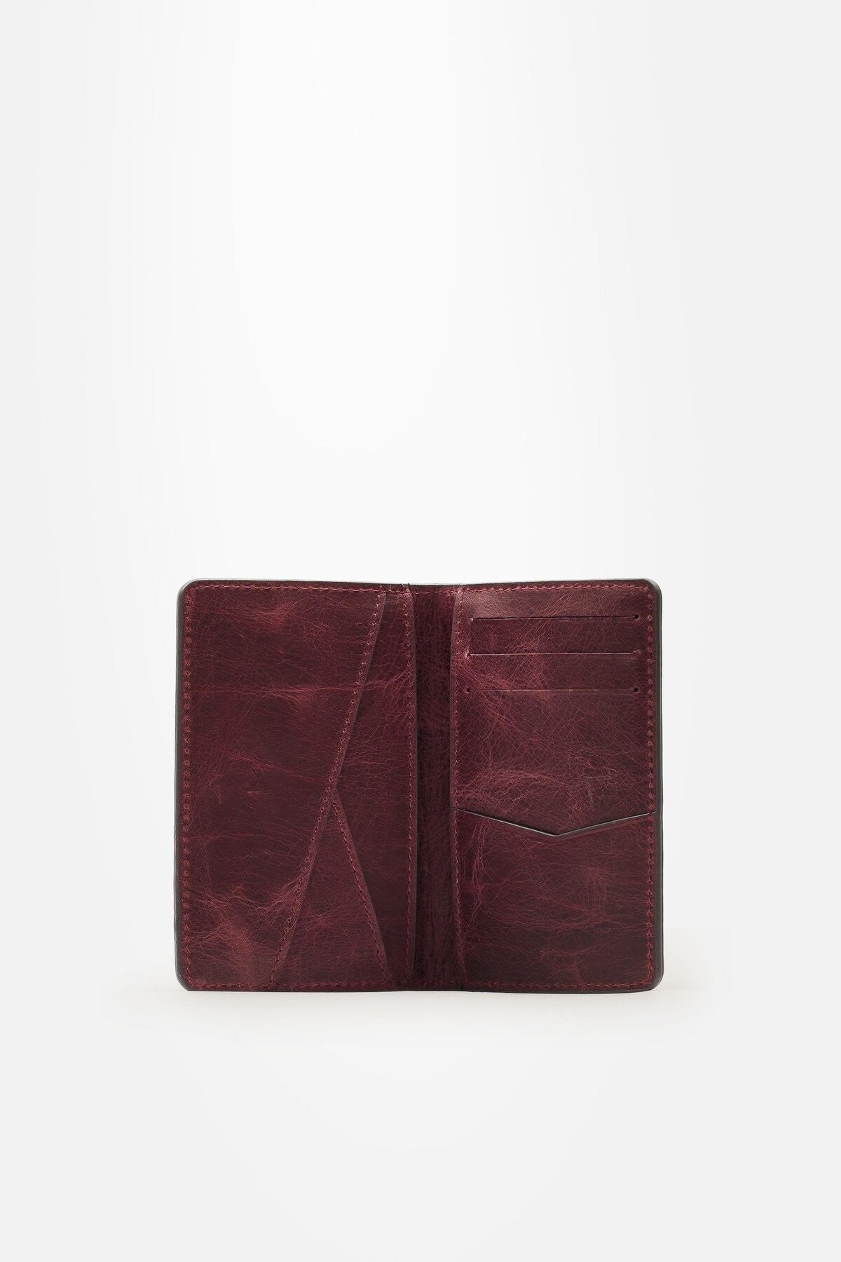 %100 Gerçek Deri ARIA %100 Bordo Hakiki Doğal Deri Portföy Cüzdan