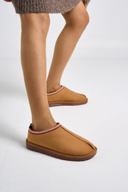 Stella Kadın Taba Süet Dikiş Detaylı Ev Terliği