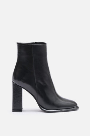 T-Samm Kadın Siyah %100 Gerçek Deri Topuklu Bot