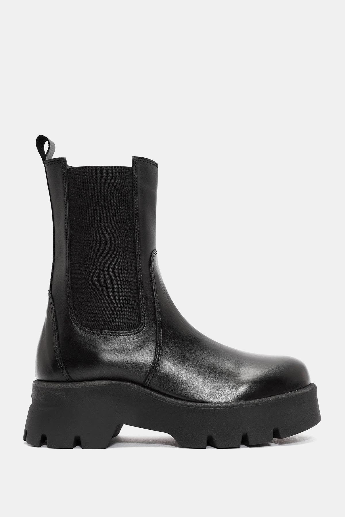 Roslyn Kadın Siyah Gerçek Deri Chelsea Bot