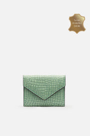 %100 Gerçek Deri Python Verde Croco %100 Hakiki Deri Kadın Cüzdan