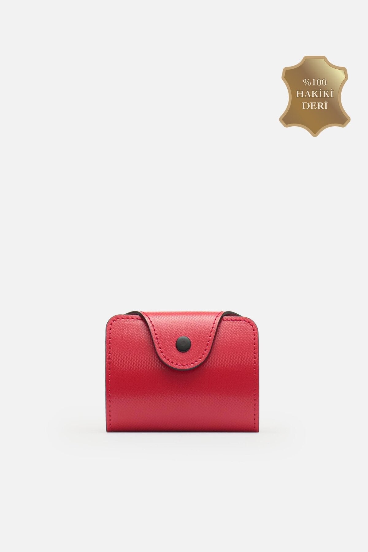 %100 Gerçek Deri Unisex Kartell Hakiki Deri Kompakt Akordeon Kartlık