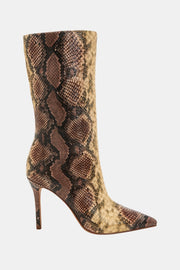 The Revival Kadın Taba Multi Yılan Desenli Topuklu Çizme