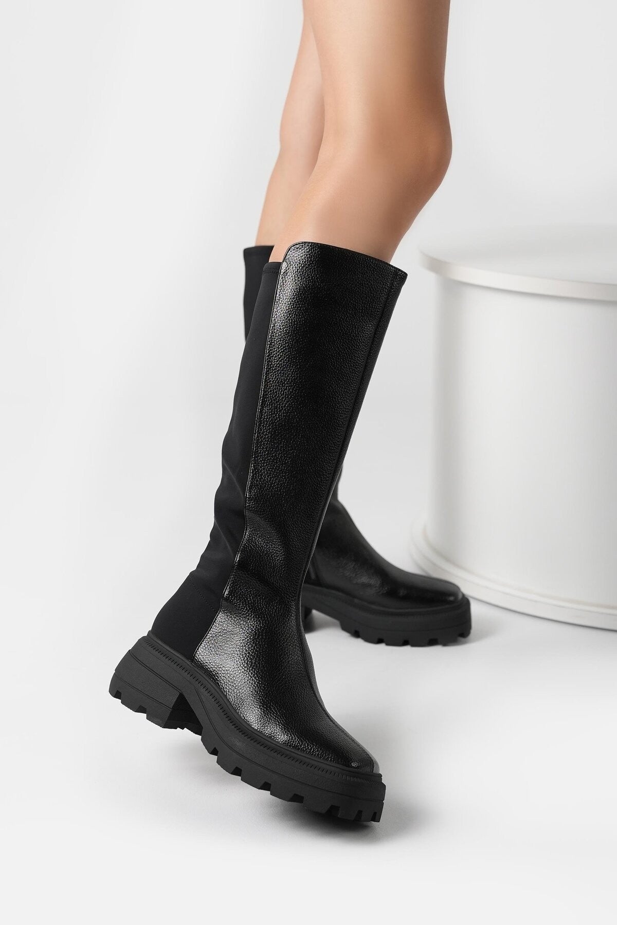 The Geli Combat Kadın Siyah Çizme