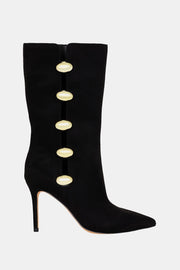 The Revival Ornamet Kadın Siyah Topuklu Çizme