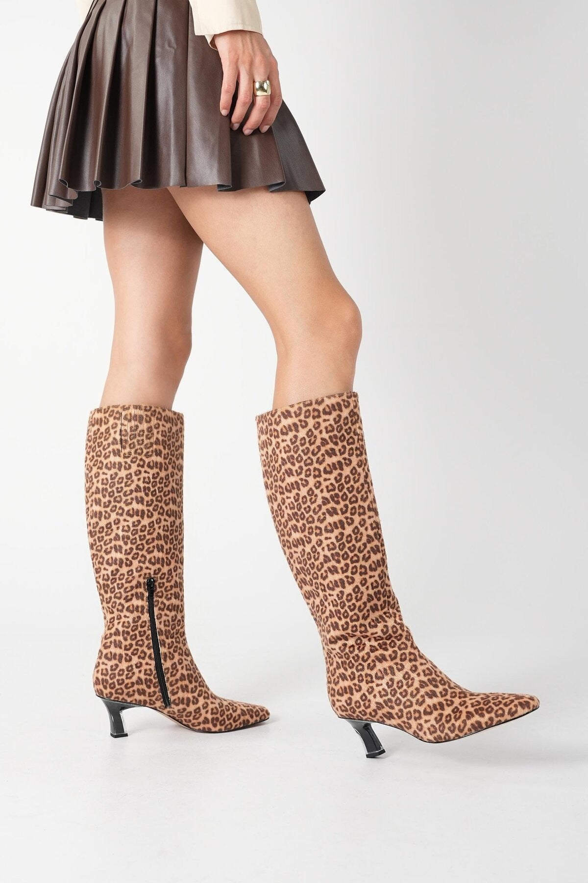 The Zaharrah Kadın Leopar Topuklu Çizme
