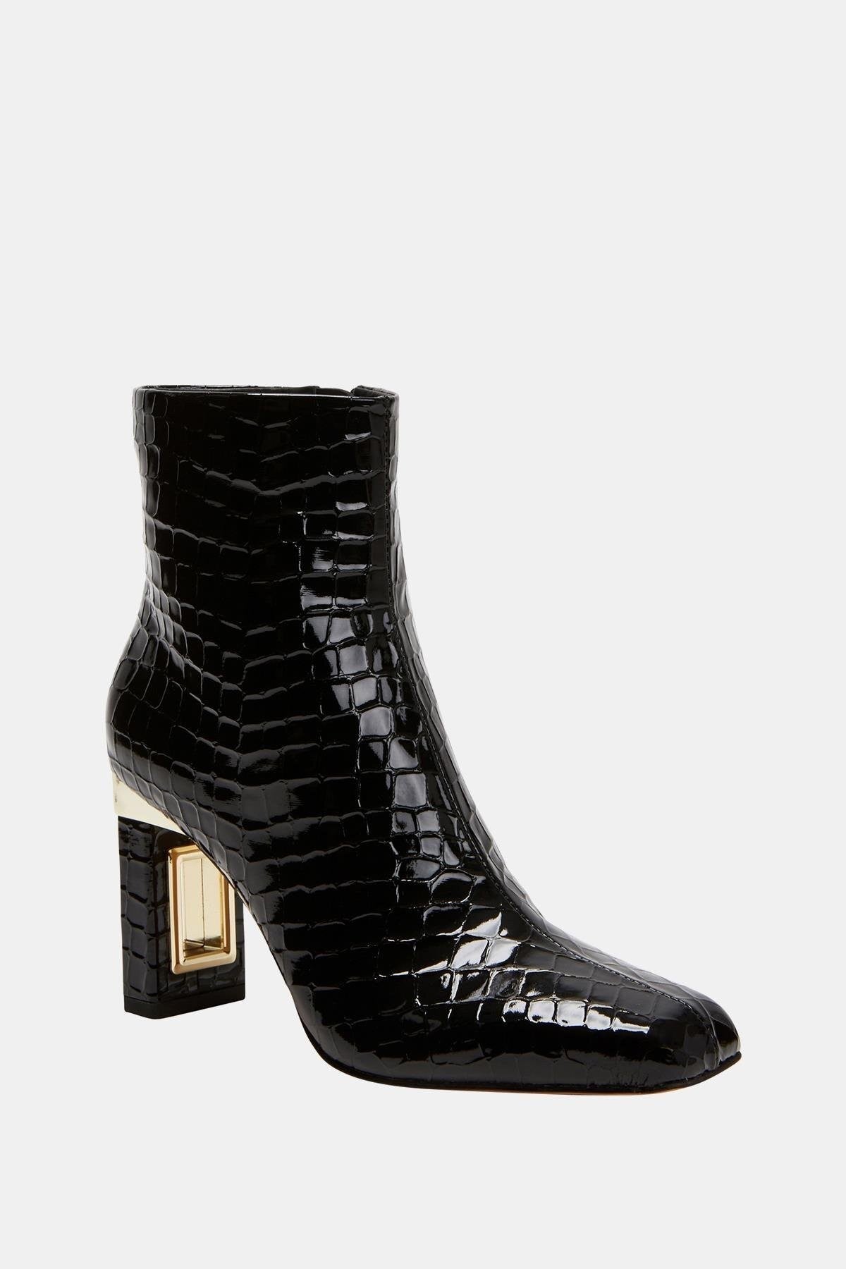 The Hollow Kadın Siyah Croco Topuklu Tasarım Bot