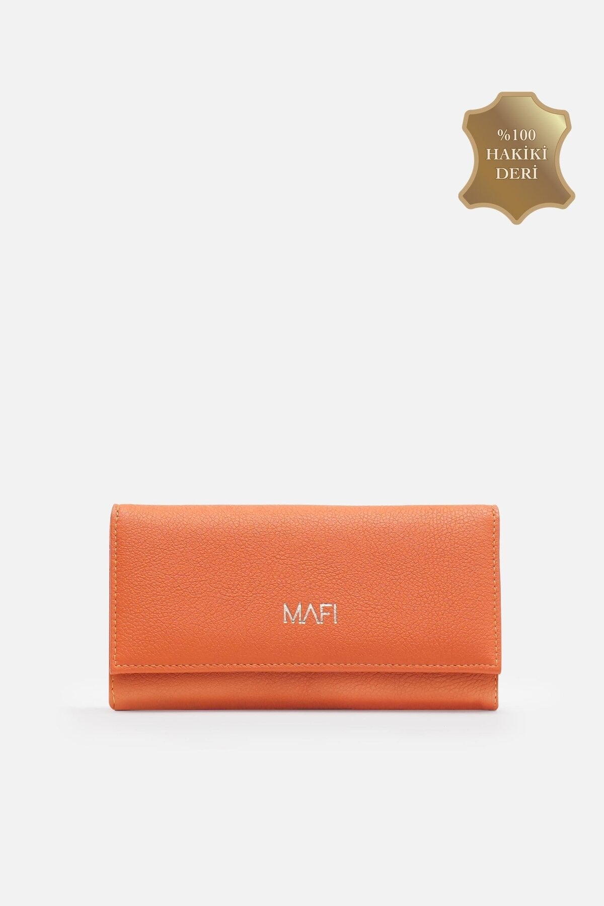 %100 Gerçek Deri %100 Hakiki Deri Kadın Turuncu Cüzdan