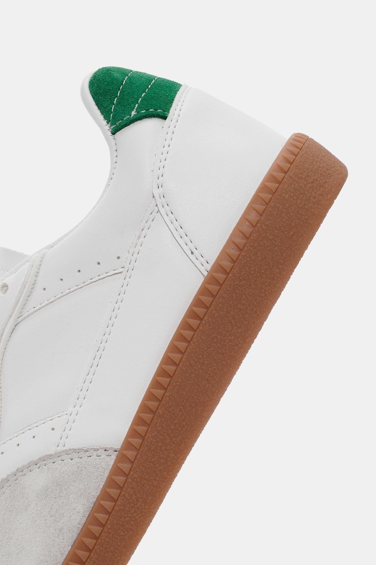 Celtic Kadın Beyaz-Yeşil Suni Deri Sneaker