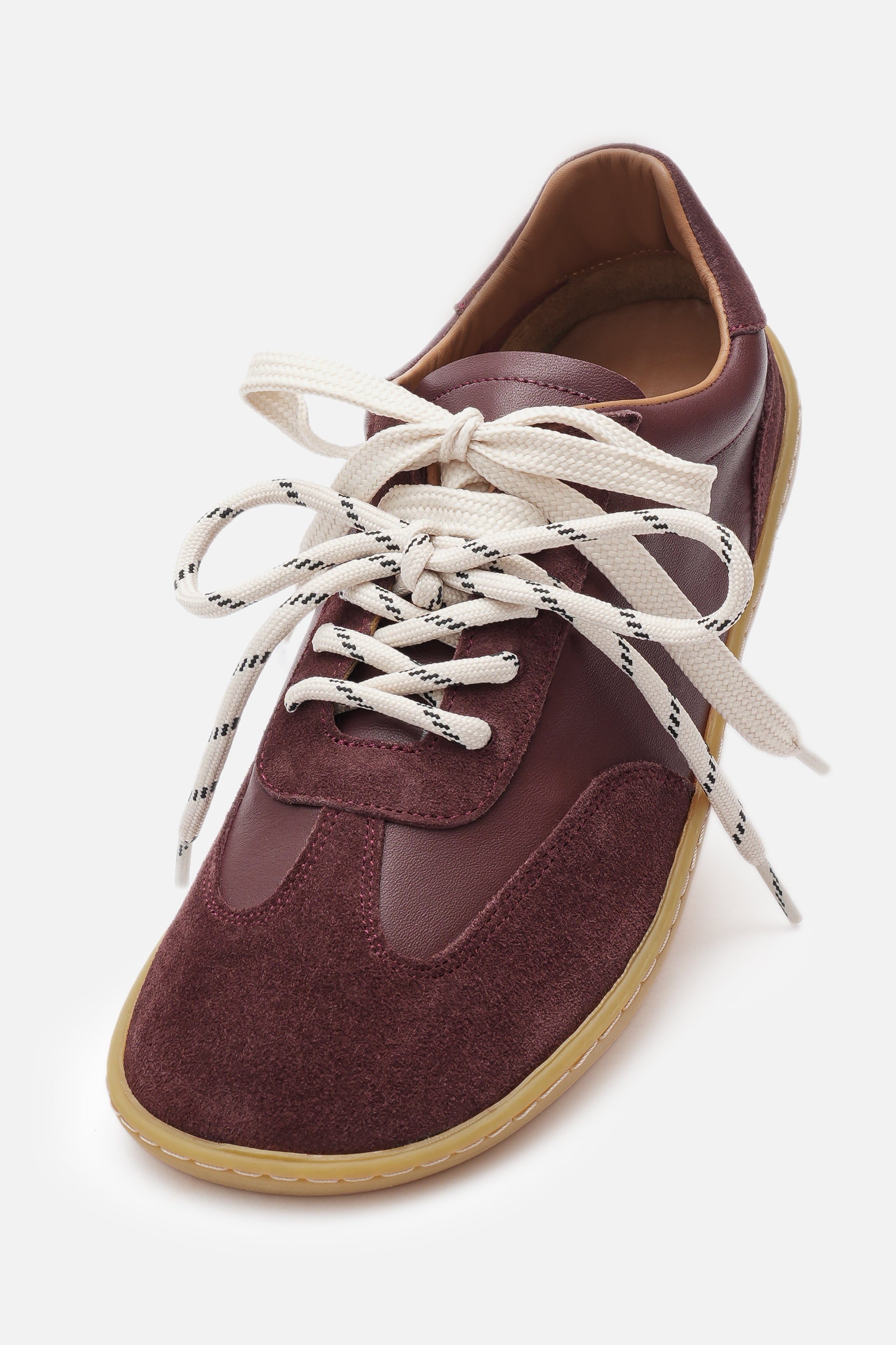 Miu Ballerina Barefoot Hakiki Deri Bordo Sneaker