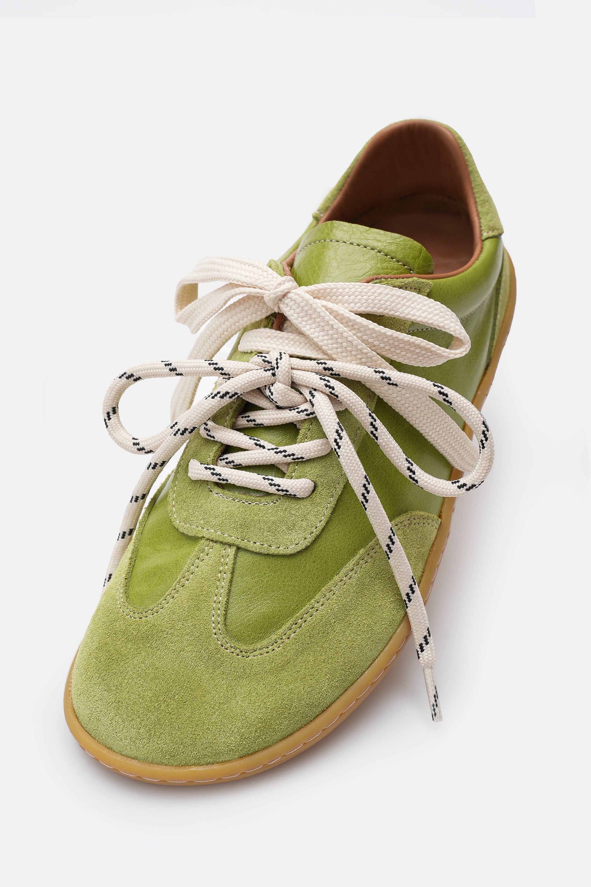 Miu Ballerina Barefoot Hakiki Deri Yağ Yeşili Sneaker